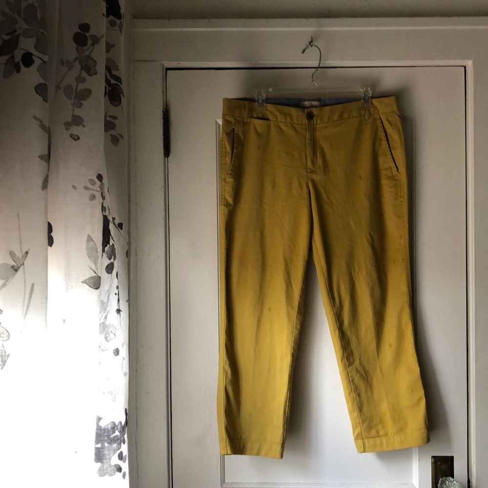 Mustard Yellow Banana Republic Crop Pants